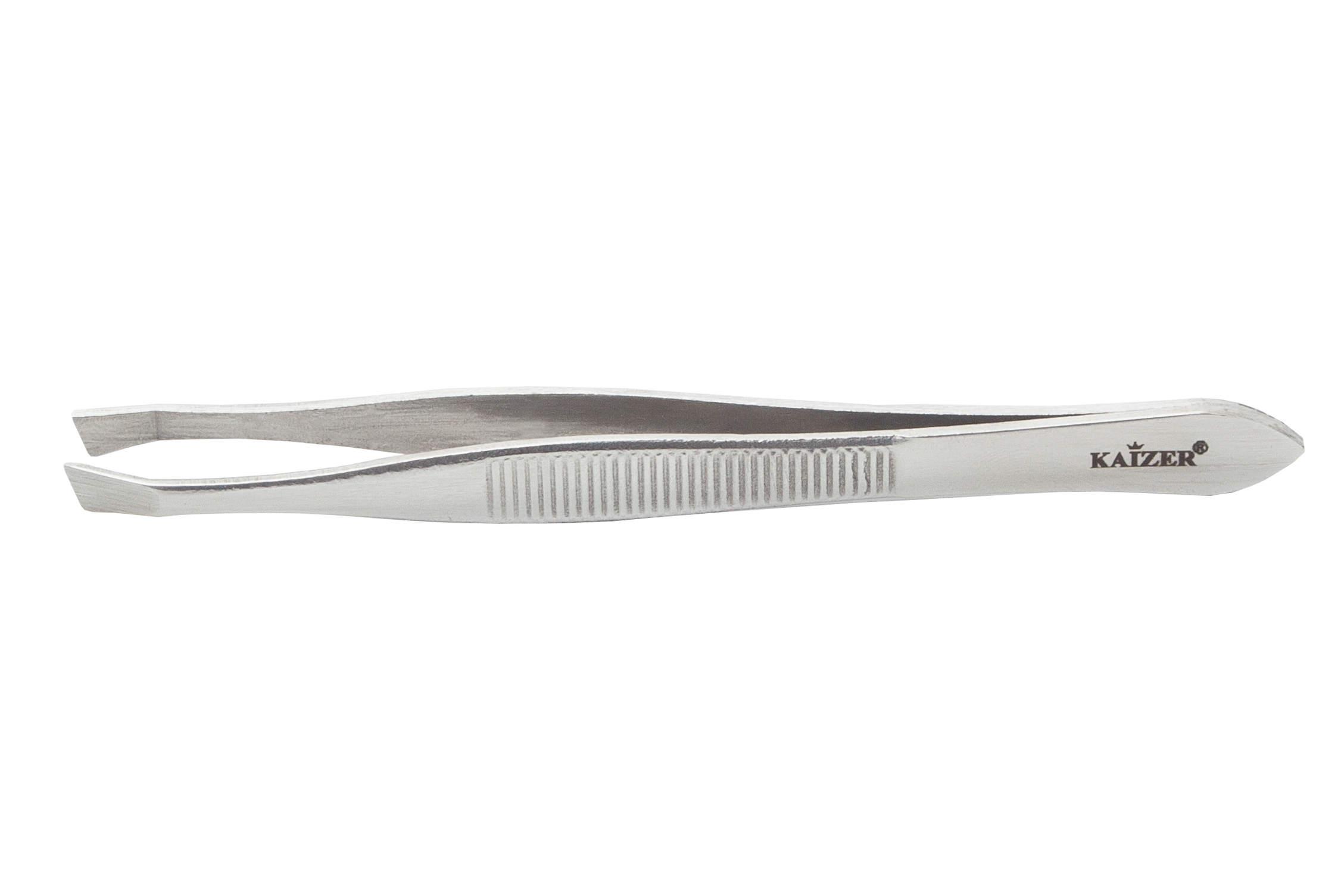 KAIZER Пинцет для бровей, скошенный, серебро, фото 3