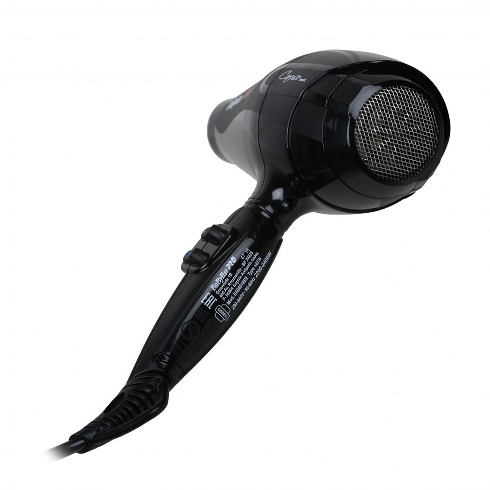 BABYLISS PRO Фен BaByliss Pro Caruso черный, ионизация, 2 насадки 2400 Вт, фото 4