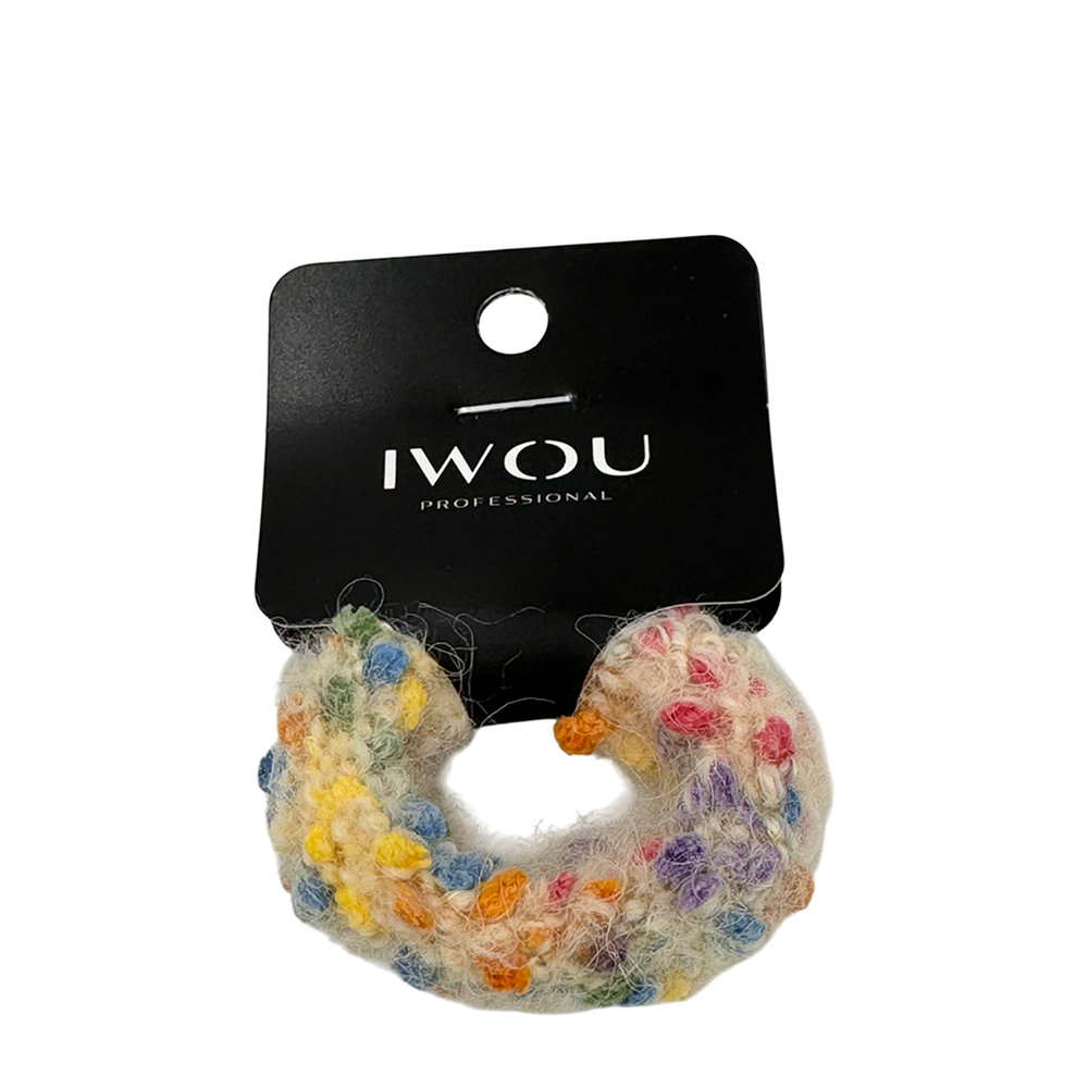 IWOU PROFESSIONAL Резинка для волос Меланж бежевая 1шт, фото 1