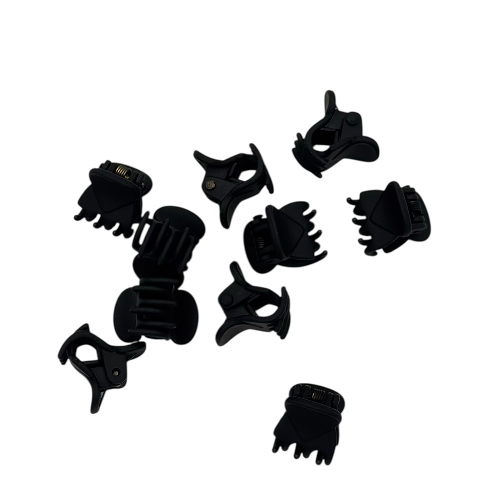 IWOU PROFESSIONAL Набор крабов для волос Фантазия микро черные 10шт, фото 1