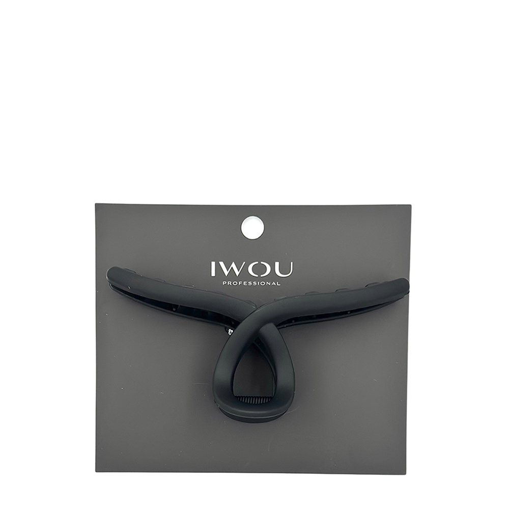IWOU PROFESSIONAL Краб для волос большой Завиток черный 1шт, фото 1