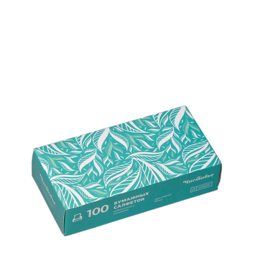 ЧИСТОВЬЕ Салфетки 2*слойные бумажные вытяжные 100 шт/уп, фото 1