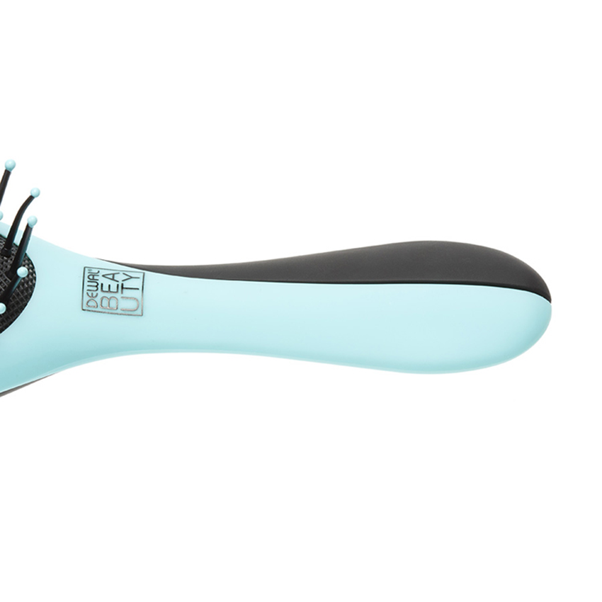 DEWAL BEAUTY Щетка массажная Дуэт, овальная с нейлоновым штифтом, голубая с черным, фото 3