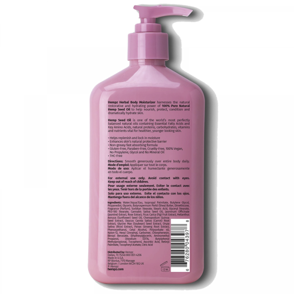 HEMPZ Молочко для тела увлажняющее Сладкий Жасмин и Роза / Sweet Jasmine & Rose Herbal Body Moisturizer 500 мл, фото 2