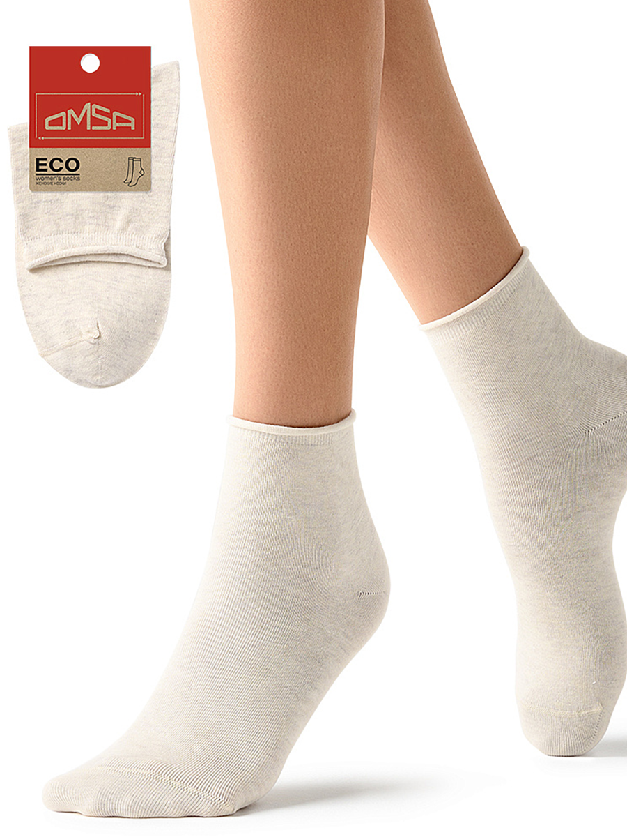 OMSA Носки с люрексом, борт руликом, Avorio Melange 39-41 / ECO 256, фото 2