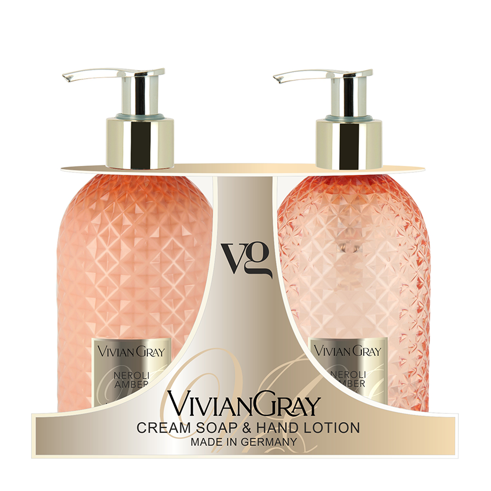 VIVIAN GRAY Набор для рук Нероли и амбра (крем-мыло 300 мл + лосьон 300 мл) Vivian Gray Set Gemstone Neroli & Amber, фото 1
