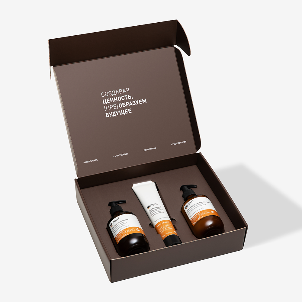 INSIGHT Набор для защиты и омоложения волос (шампунь 350 мл, маска 200 мл, кондиционер 350 мл) ANTIOXIDANT, фото 3