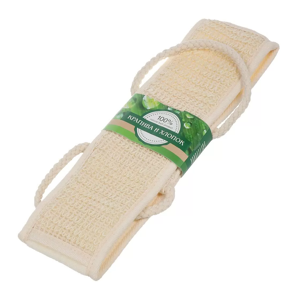 BEAUTY FORMAT Мочалка натуральная крапива + хлопок, пояс / BEAUTY FORMAT 1 шт, фото 2