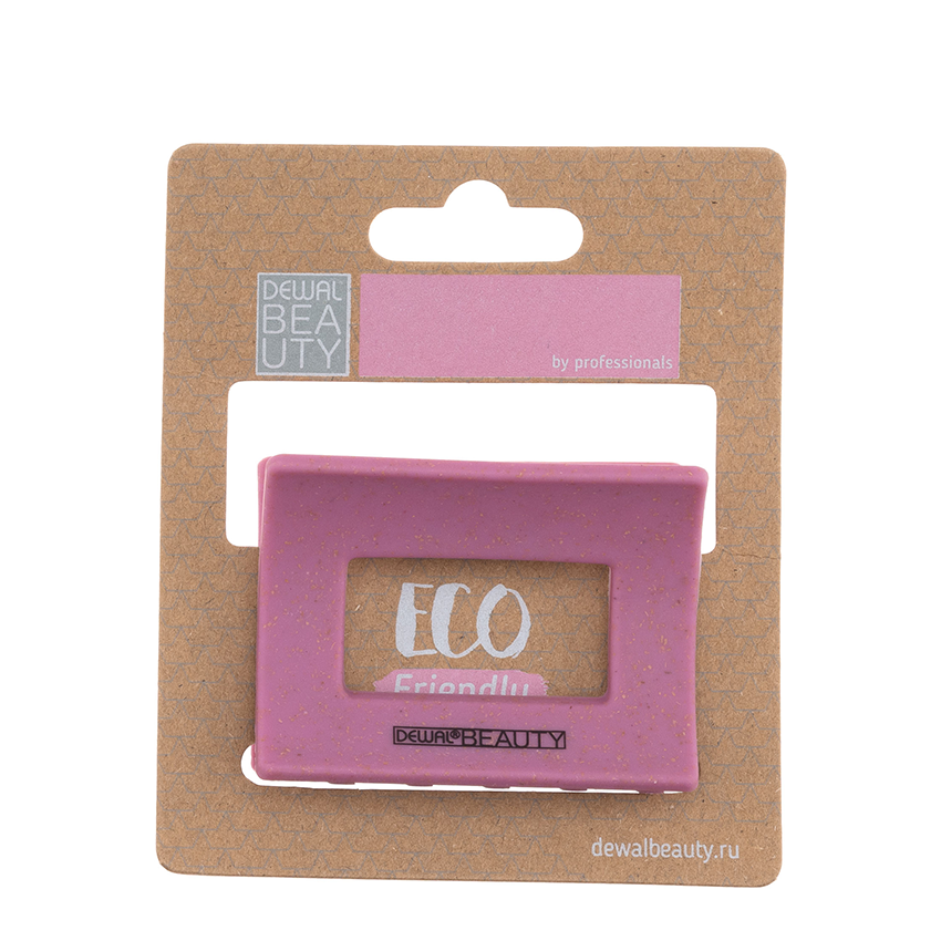 DEWAL BEAUTY Заколка-краб для волос малая, прямоугольная, ягодная 1 шт, фото 3