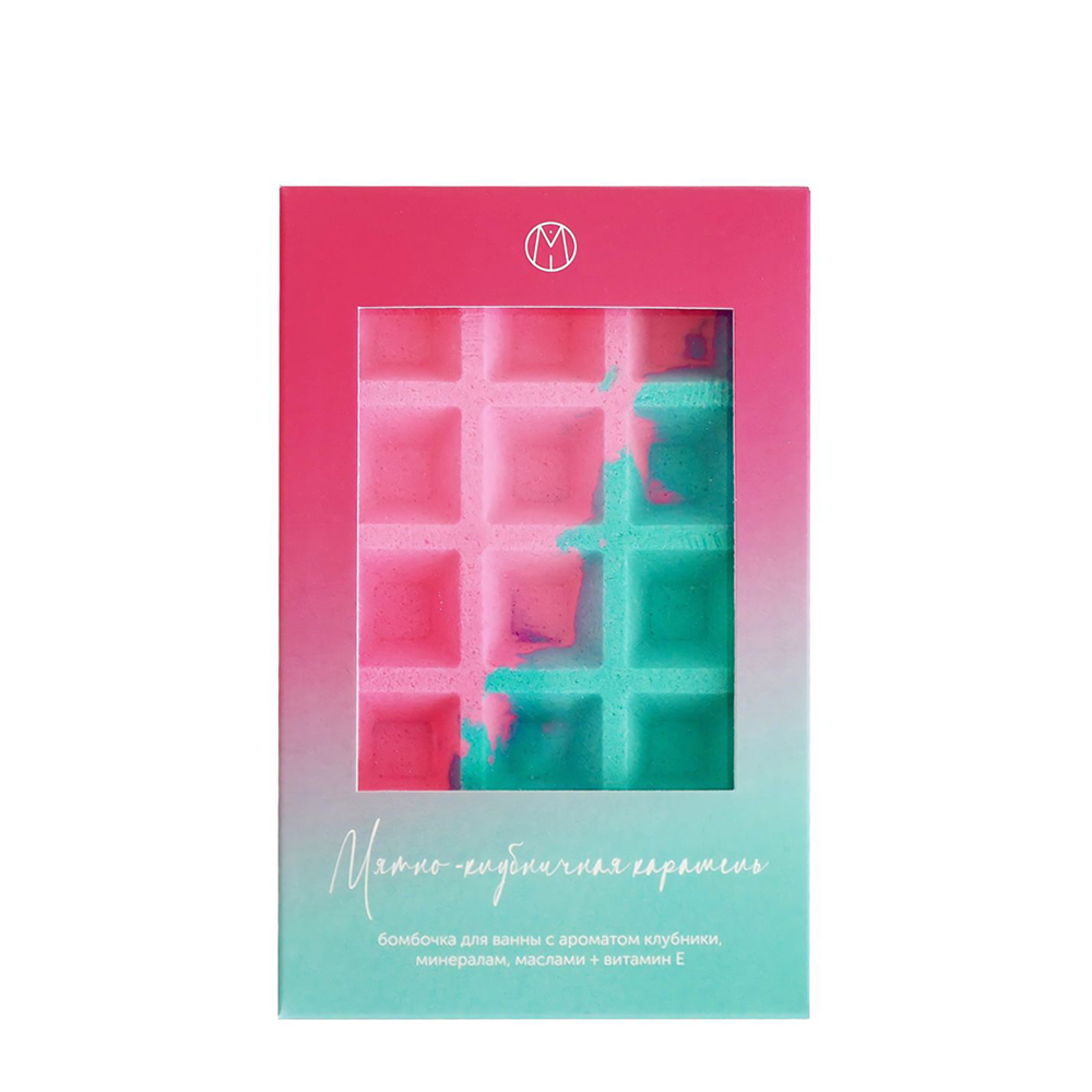 MIPASSIONcorp Бомбочка для ванны вафля, мятно-клубничная карамель / MiPASSiON 140 гр, фото 1