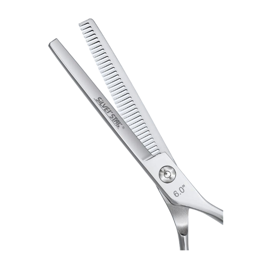 SILVER STAR Ножницы филировочные односторонние эргономичные, гравировка на ручках 6