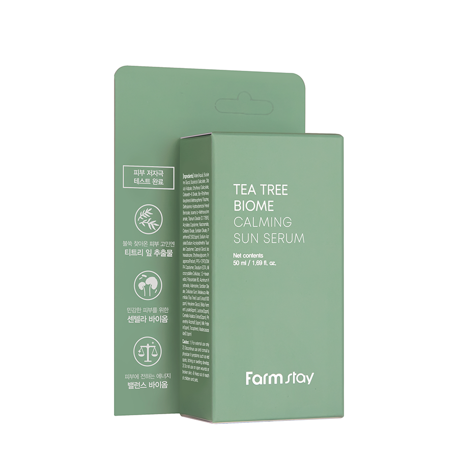 FARMSTAY Сыворотка солнцезащитная успокаивающая для лица с чайным деревом / Tea Tree Biome Calming Sun Serum 50 мл, фото 2