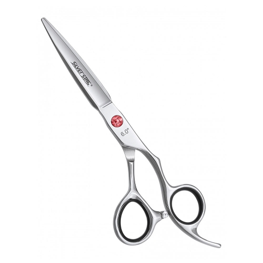SILVER STAR Ножницы премиальные эргономичные, красный винт, лезвия  - меч с повышенной режущей способностью 6