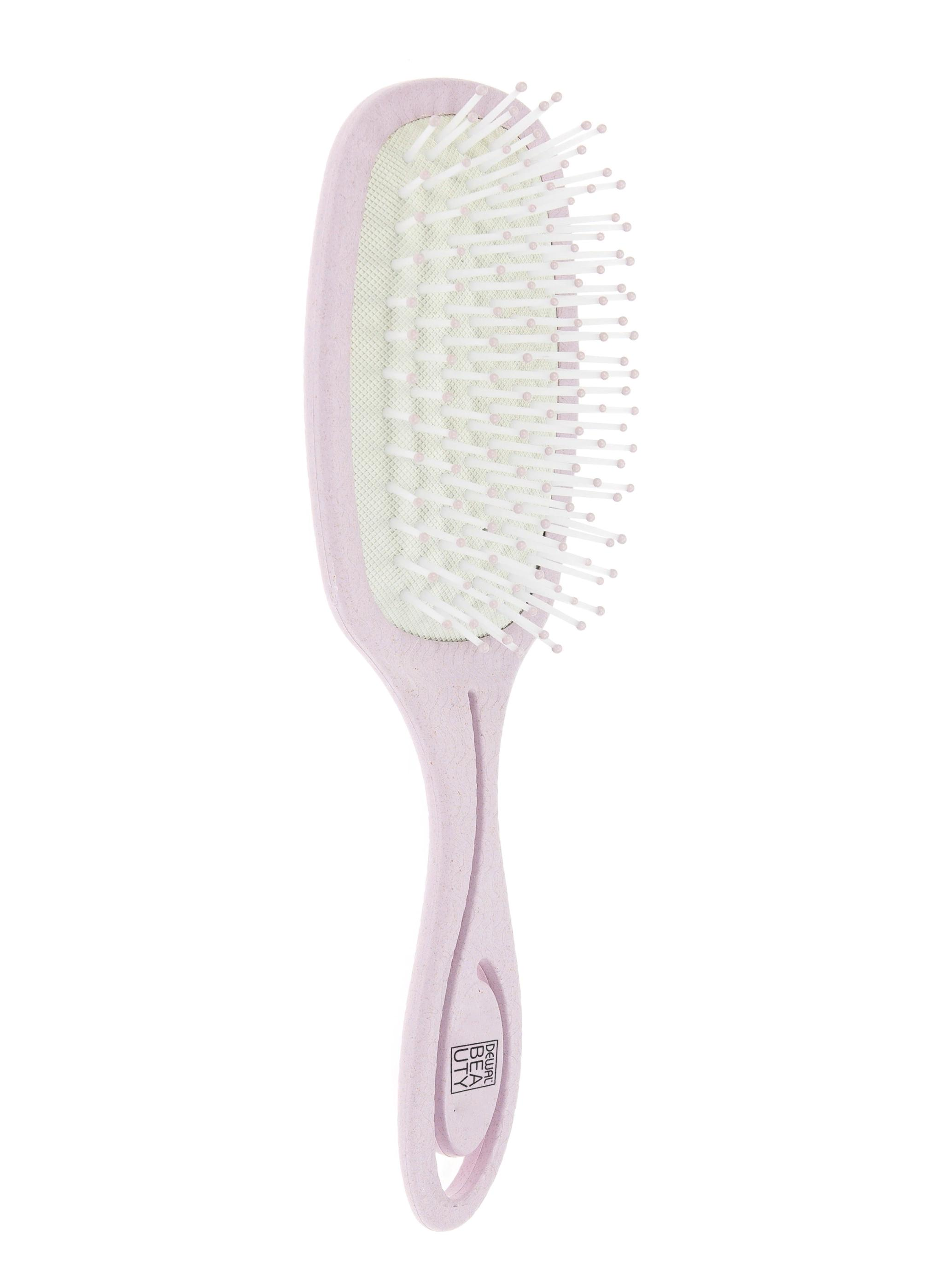 DEWAL BEAUTY Щетка массажная Eco-Friendly прямоугольная, нейлоновый штифт, сиреневая, фото 1