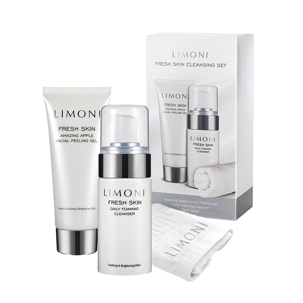 LIMONI Набор для очищения кожи (гель-скатка 100 мл, пенка 100 мл, полотенце) Fresh Skin Cleansing Set, фото 2