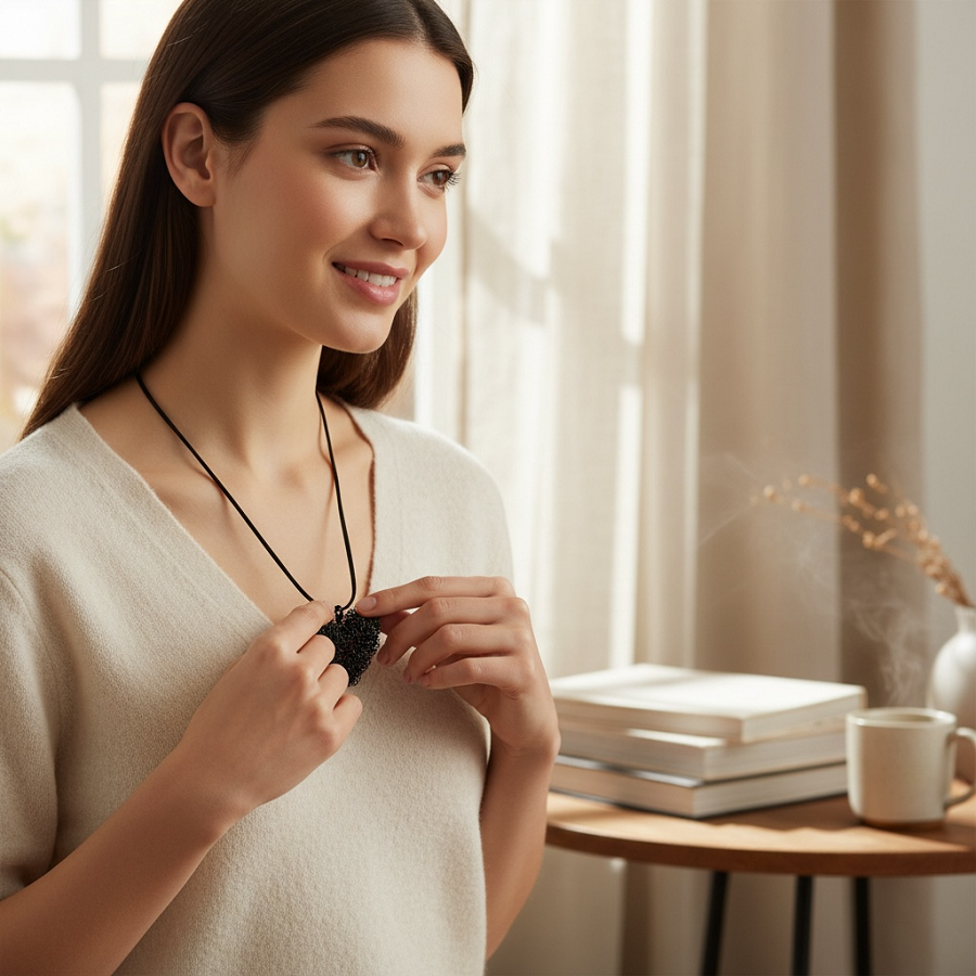 IWOU PROFESSIONAL Подвеска Кружевное сердце черное, фото 5