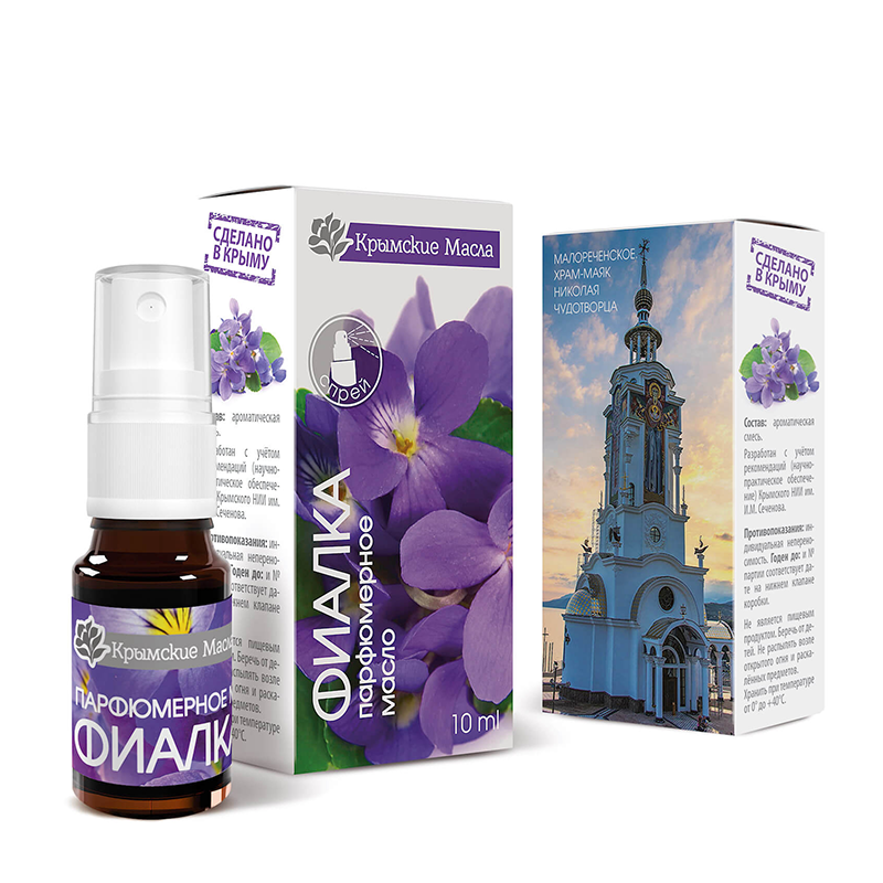 КРЫМСКИЕ МАСЛА Масло парфюмерное, фиалка, спрей / Крымские масла 10 мл, фото 2