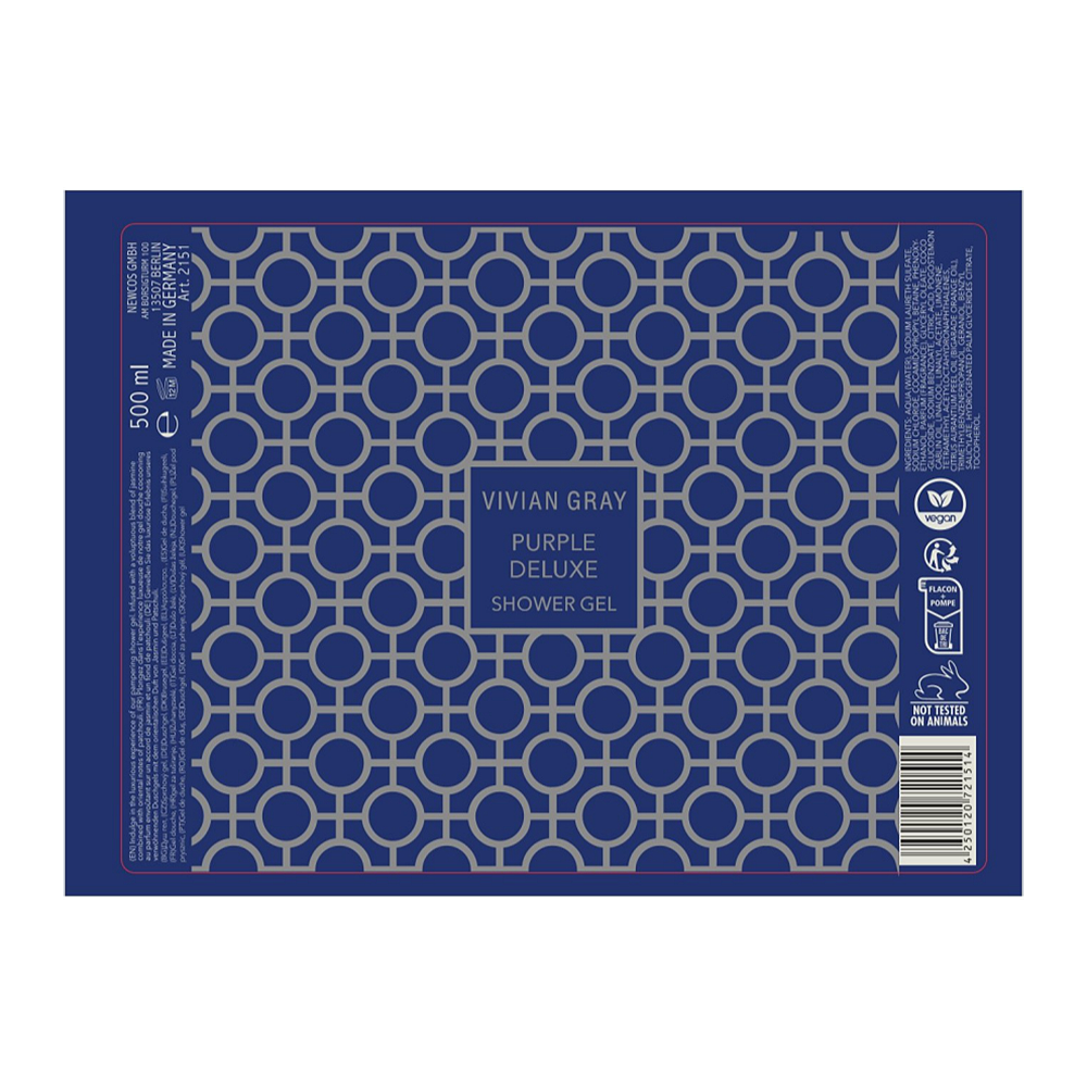 VIVIAN GRAY Гель для душа, роскошный-фиолетовый / Vivian Gray Geometrical Shower Gel Purple Deluxe 500 мл, фото 2