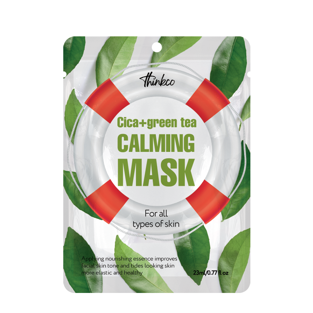 THINKCO Маска-салфетка для лица с центеллой азиатской и зеленым чаем / Thinkco Cica+Green Tea Calming 23 мл, фото 1