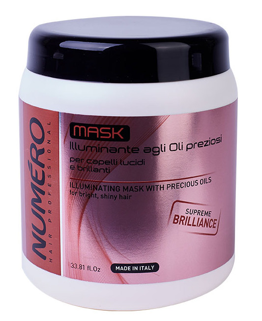 BRELIL PROFESSIONAL Маска для придания бриллиантового блеска волосам, с маслом арганы и макадамии / Numero 1000 мл, фото 1