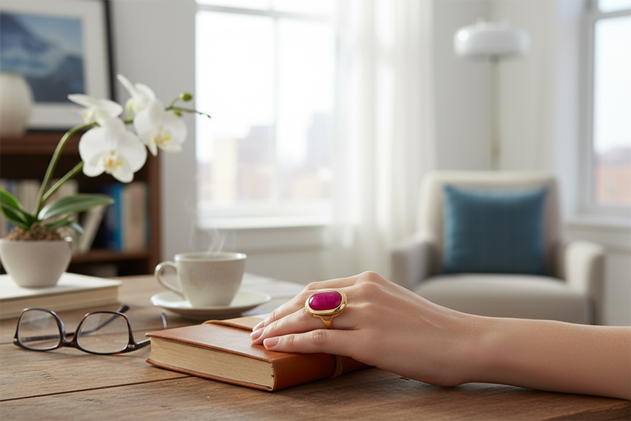 IWOU PROFESSIONAL Кольцо Малиновый космос, фото 5