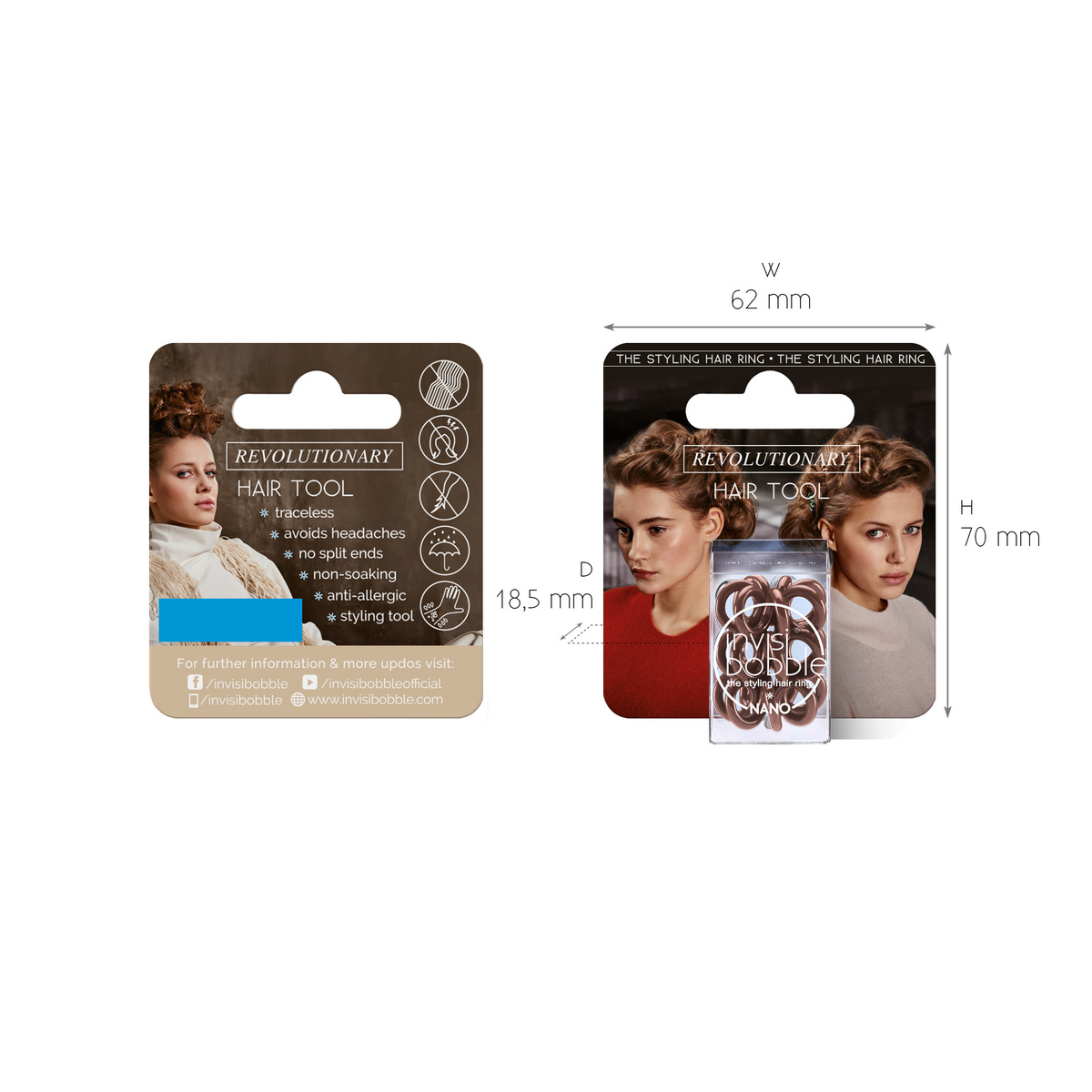 INVISIBOBBLE Резинка для волос с подвесом / invisibobble NANO Pretzel Brown, фото 1
