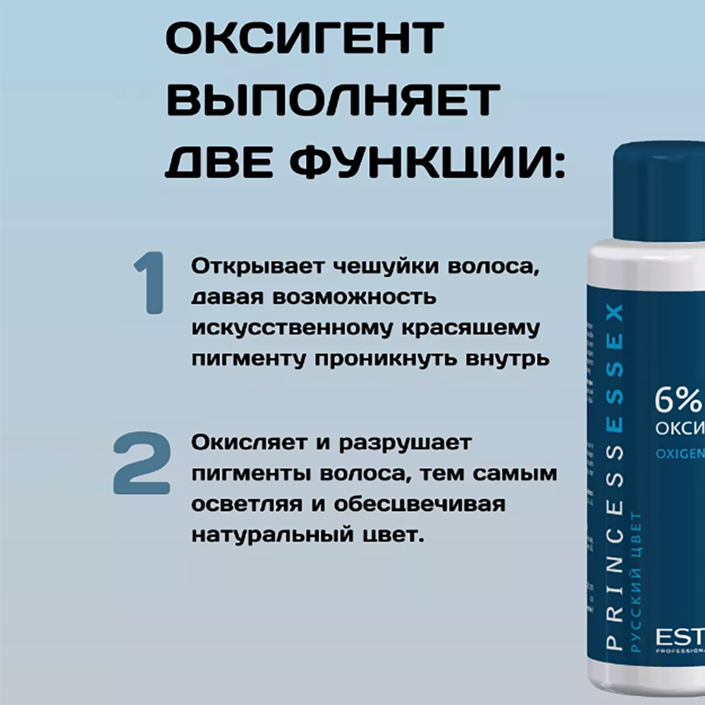 ESTEL PROFESSIONAL Оксигент 6% / ESSEX Princess 60 мл, фото 5