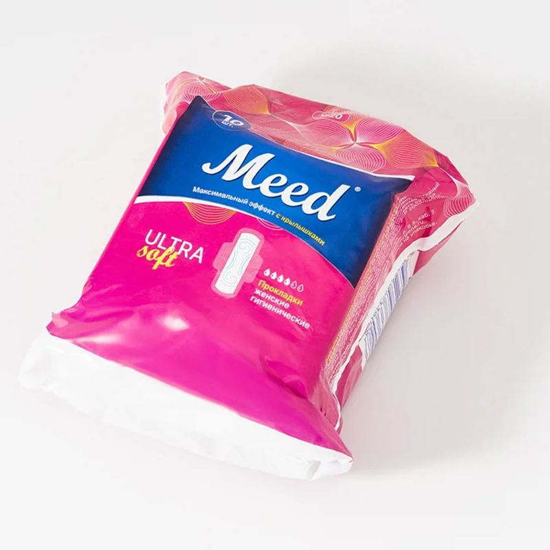 MEED Прокладки женские гигиенические ультратонкие для критических дней, с крылышками СОФТ / Meed 10 шт, фото 2