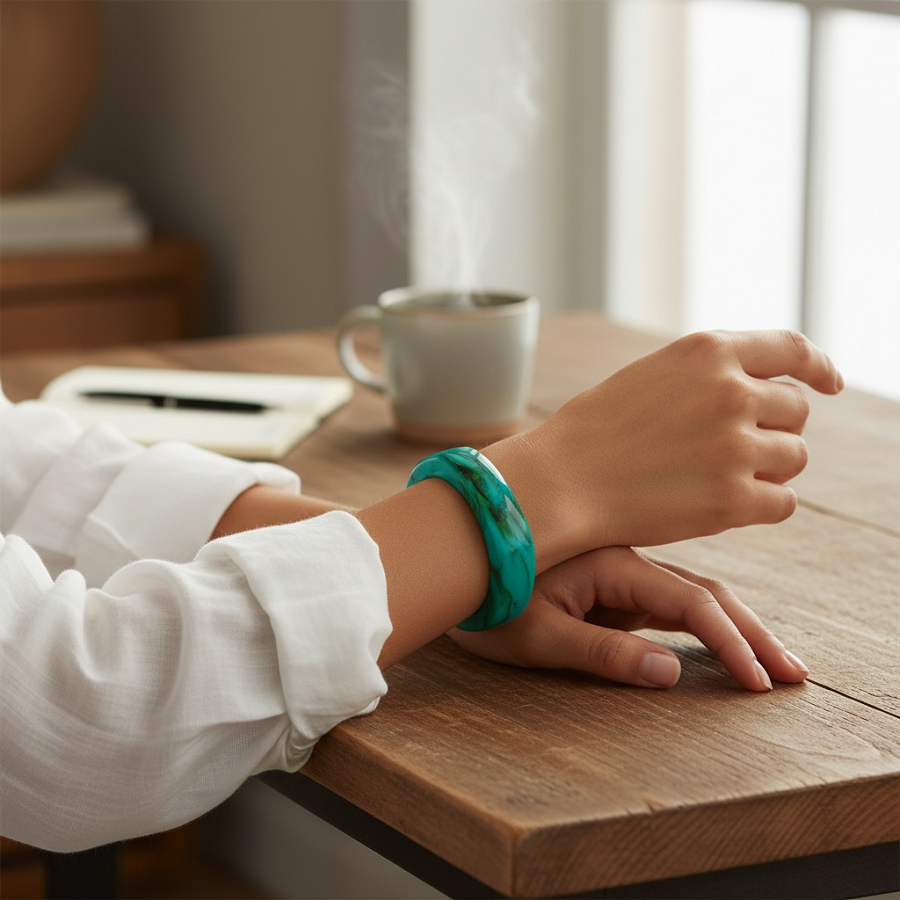 IWOU PROFESSIONAL Браслет-обод пластиковый квадратный тиффани, фото 4