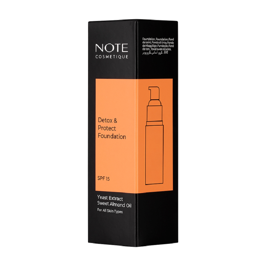 NOTE Основа тональная защитная с детокс-эффектом 116 / DETOX AND PROTECT FOUNDATION SPF15 30  мл, фото 4