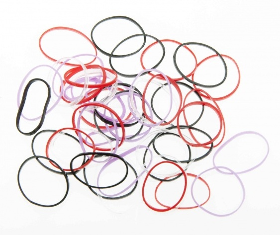 DEWAL BEAUTY Резинки для волос mini силикон, цветные 50 шт, фото 1