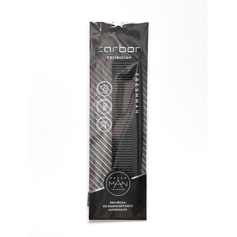 FRESHMAN Расческа-гребень для моделирования и стрижки, 030 / Collection Carbon, фото 3