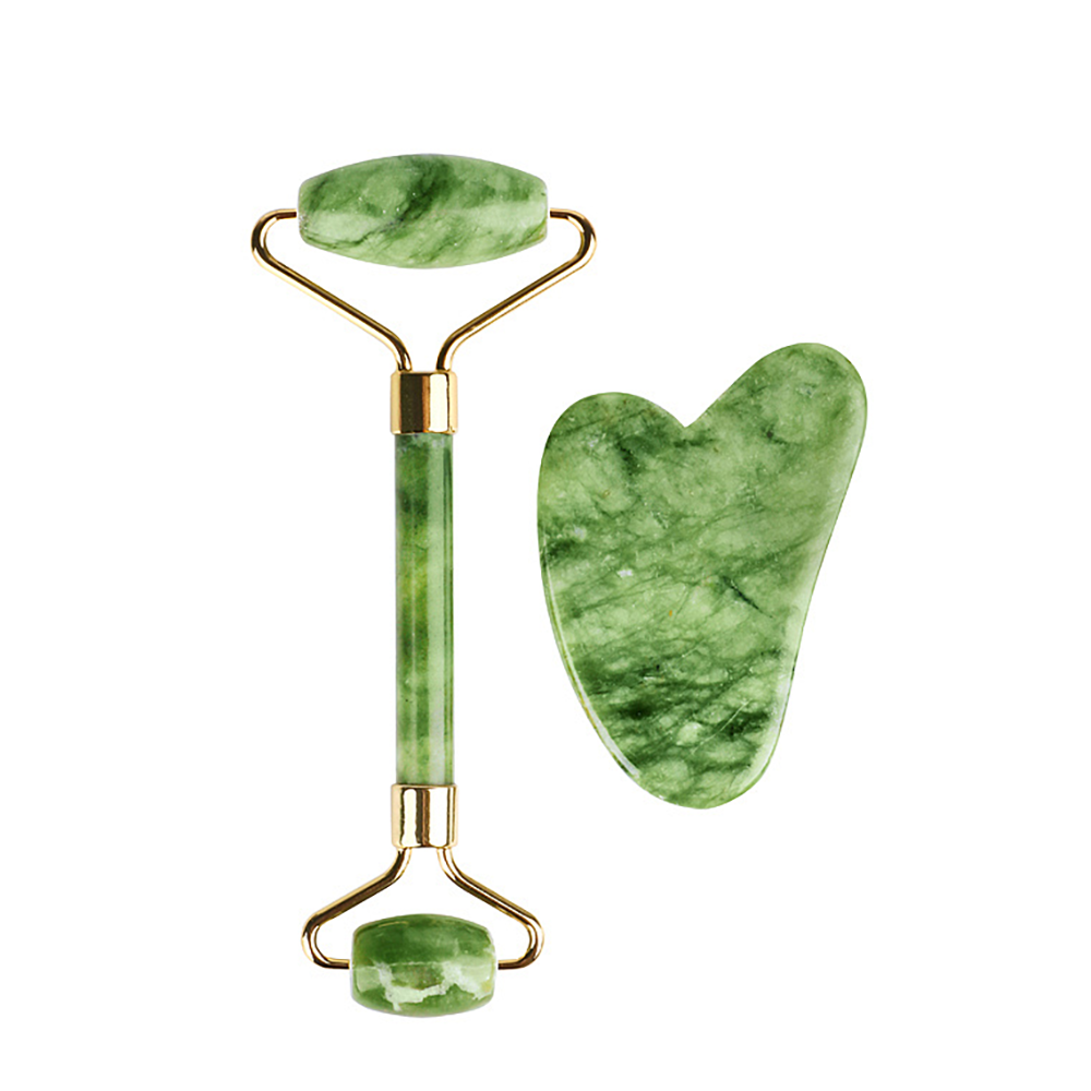 GEZATONE Набор роликовый массажер для лица и кристалл Гуаша из натурального нефрита AMG331, фото 1