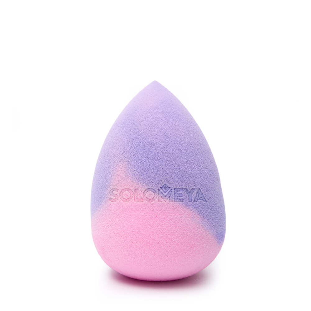 SOLOMEYA Спонж для макияжа меняющий цвет Капля, фиолетово-розовый / Color Changing Drop blending sponge Violet-Pink 1 шт, фото 4