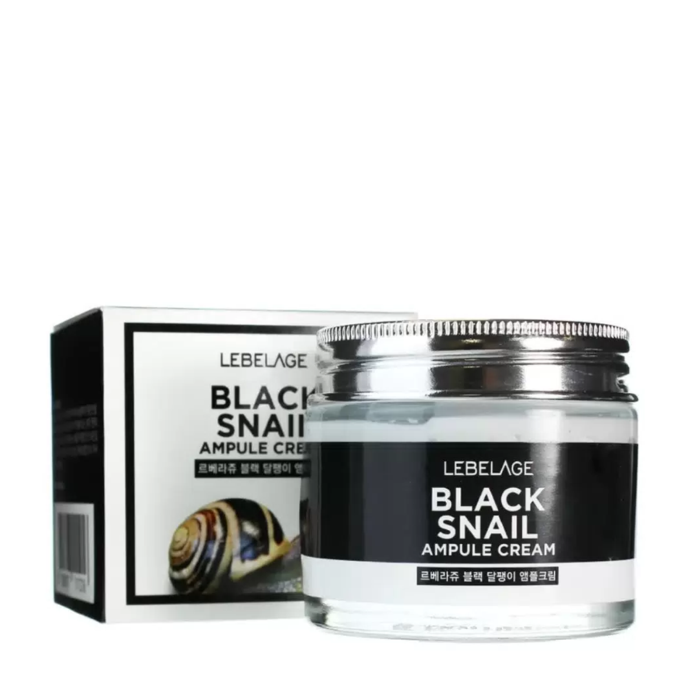 LEBELAGE Крем ампульный для лица с муцином чёрной улитки / Lebelage Ampule Cream Black Snail 70 мл, фото 2