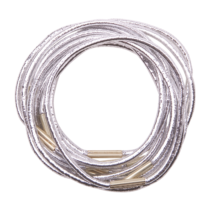 DEWAL PROFESSIONAL Резинки для волос серебристые midi 10 шт/уп, фото 1