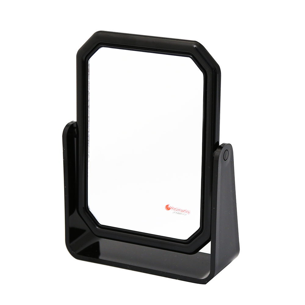 HAIRWAY Зеркало двухстороннее, черный пластик, 3-х кратное увеличение, 19х14,3 см / Hairway, фото 1