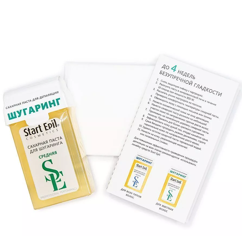 ARAVIA Professional Набор для шугаринга (сахарная паста в картридже Средняя 100 г + бумажные полоски для депиляции), фото 3