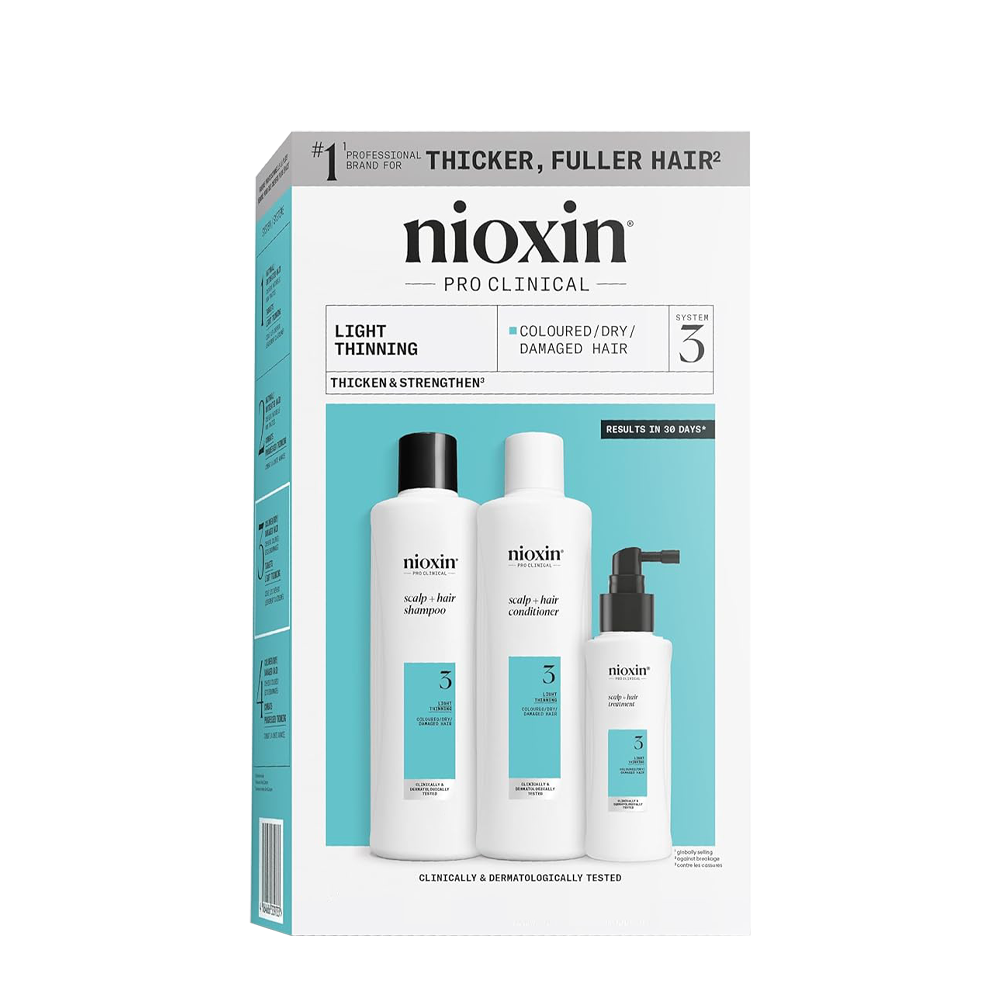 NIOXIN Набор для волос Система 3 (шампунь очищающий 150 мл, кондиционер увлажняющий 150 мл, маска питательная 50 мл), фото 1