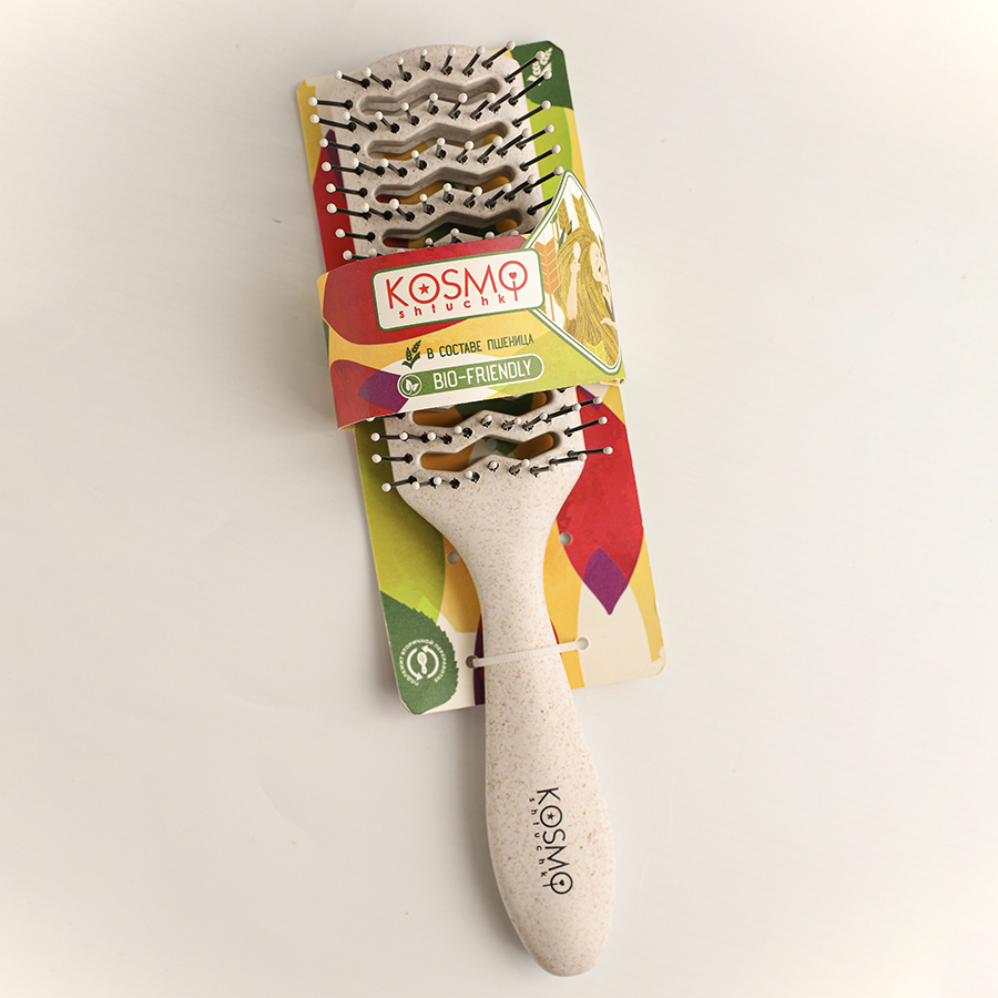 KOSMO SHTUCHKI Расчёска прямоугольная продувная, серая / KOSMO SHTUCHKI, фото 2