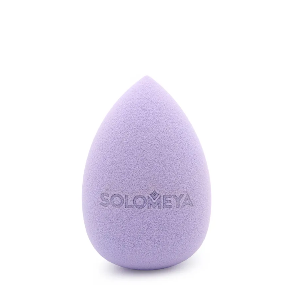 SOLOMEYA Спонж для макияжа меняющий цвет Капля, фиолетово-розовый / Color Changing Drop blending sponge Violet-Pink 1 шт, фото 2