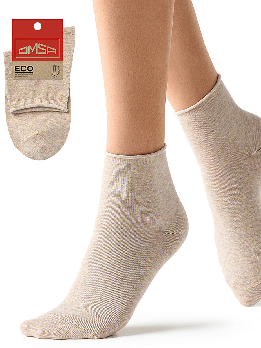 OMSA Носки с люрексом, борт руликом, Beige Melange 35-38 / ECO 256, фото 2