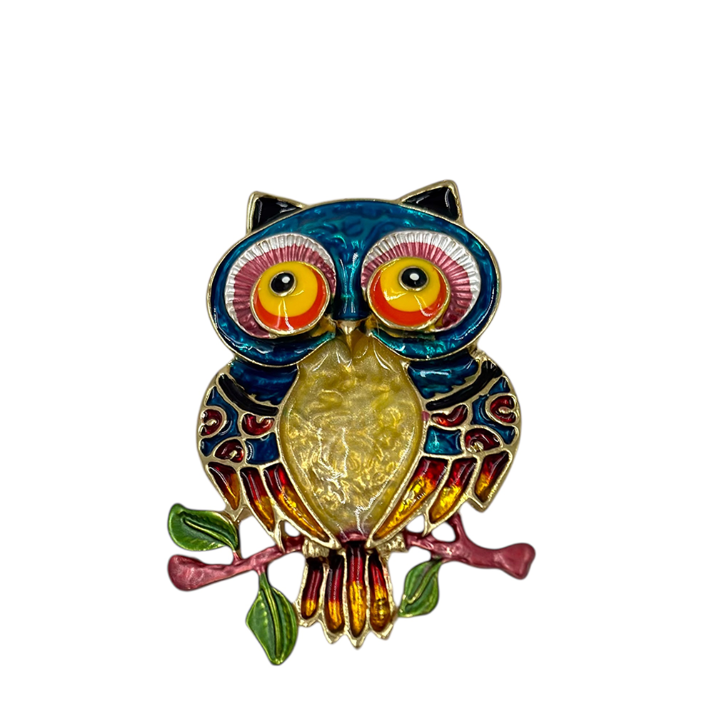 IWOU PROFESSIONAL Брошь-магнит Мудрая сова в серебре, фото 1