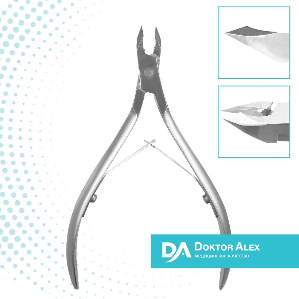 DR. ALEX Кусачки для кожи С-0402, двойная пружина 4 мм, фото 4