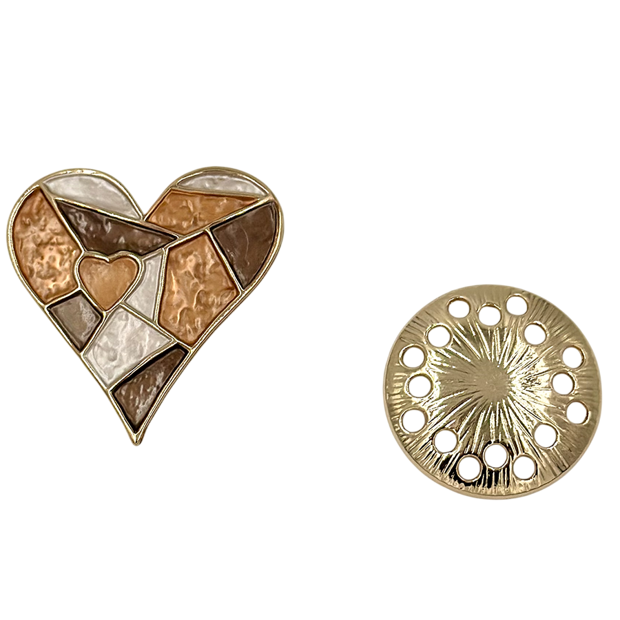 IWOU PROFESSIONAL Брошь-магнит Сердце-мозаика шоколадное, фото 2