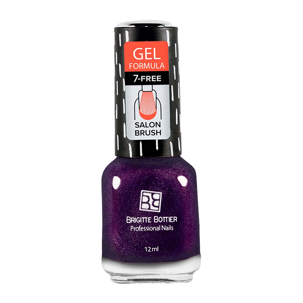 BRIGITTE BOTTIER 98 лак для ногтей гелевый, фиолетовый с золотистым шиммером / GEL FORMULA 12 мл, фото 1