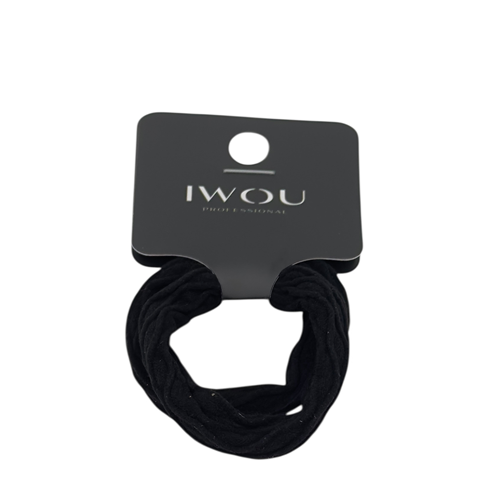 IWOU PROFESSIONAL Резинка для волос Волна черная 2шт, фото 1