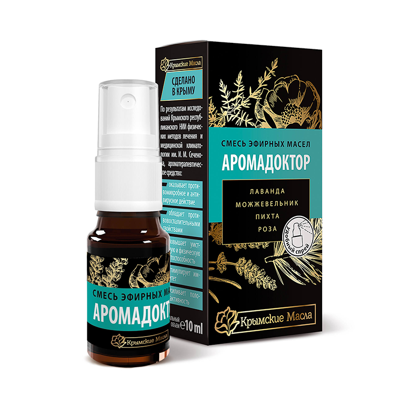 КРЫМСКИЕ МАСЛА Смесь эфирных масел, АромаДоктор, спрей / Крымские масла 10 мл, фото 2