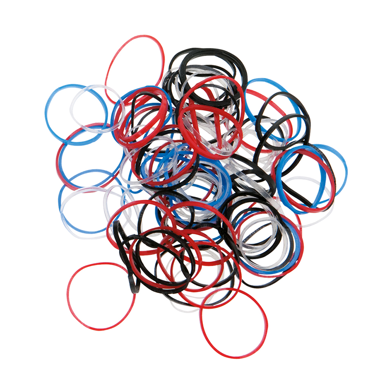 DEWAL PROFESSIONAL Резинки для волос силиконовые, цветные mini 100 шт/уп, фото 1