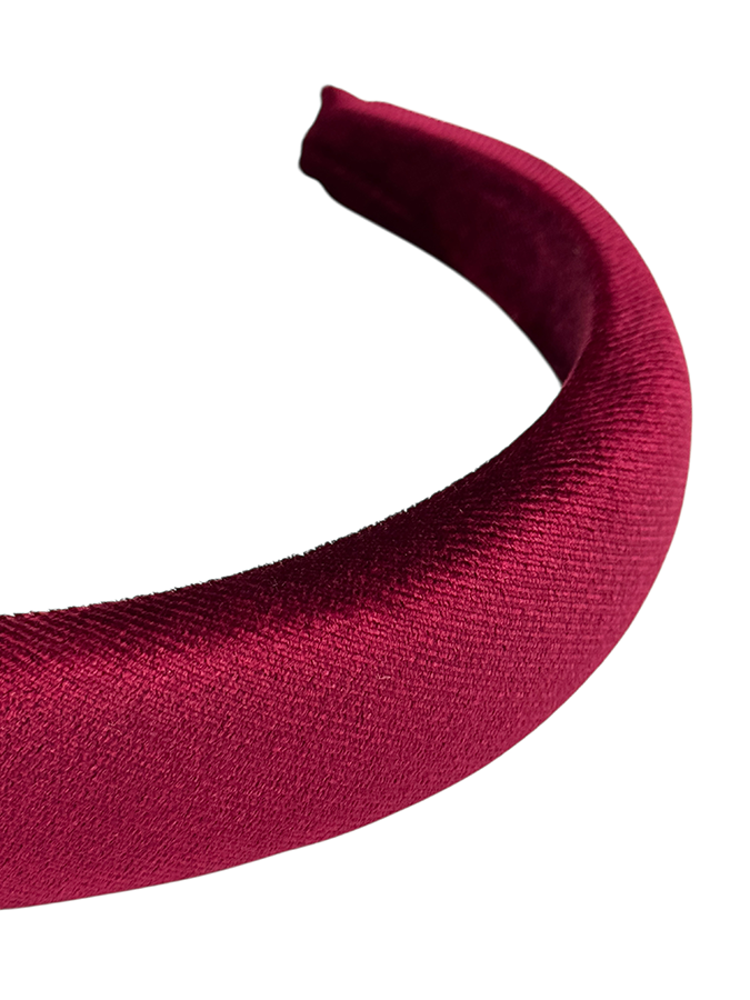 IWOU PROFESSIONAL Ободок для волос Бархат малиновый 3см, фото 2